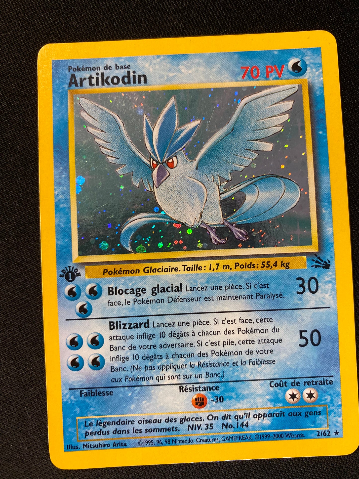 Carte Pokémon Artikodin ED1 2/62 Fossile