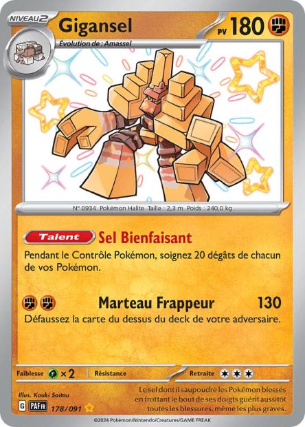 Carte Pokémon Gigansel 178/91 Destinées de paldea