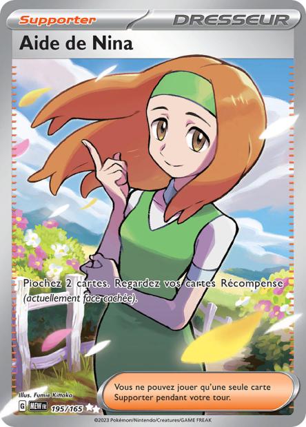 Carte pokémon Aide de Nina FA 195/165 151