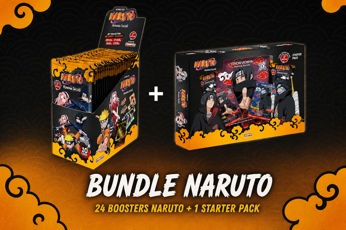 Coffret Naruto Mythos Kisame & Itachi + Display Naruto Mythos - 24 boosters - Konhoa Shido ED2 - FR