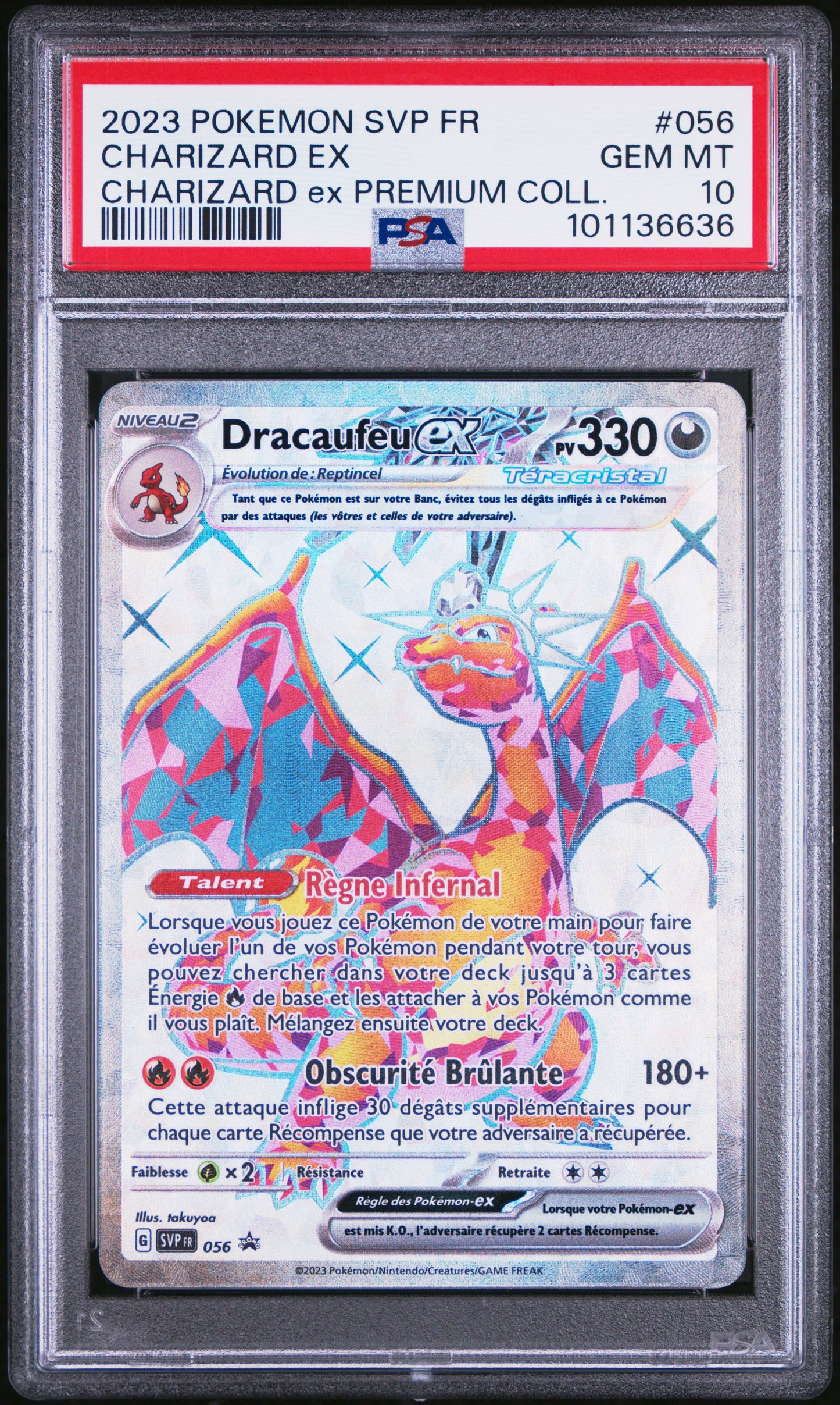 Carte Pokémon Dracaufeu ex SVP 056 Promo PSA10