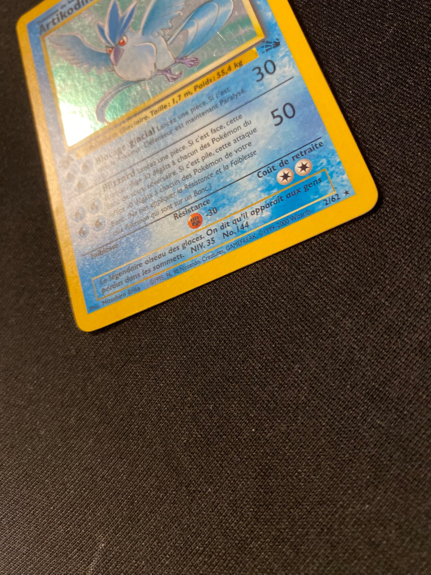 Carte Pokémon Artikodin ED1 2/62 Fossile