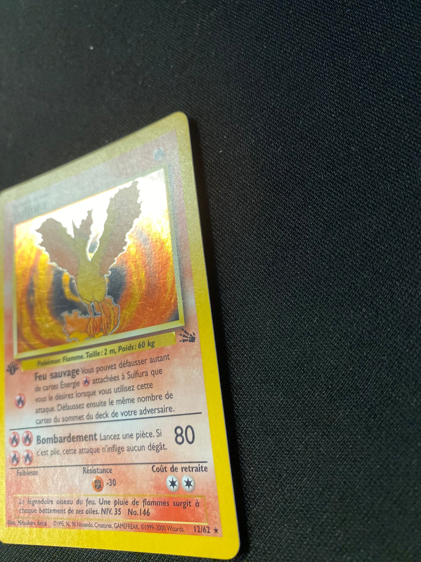 Carte Pokémon Sulfura ED1 12/62 Fossile