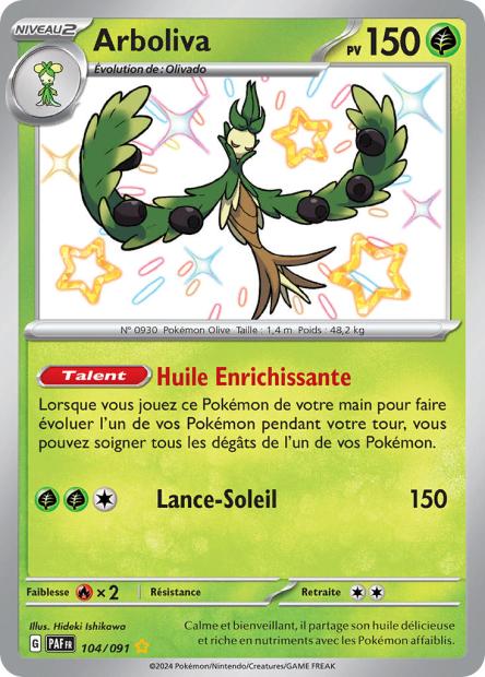 Carte Pokémon Arboliva 104/91 Destinées de paldea