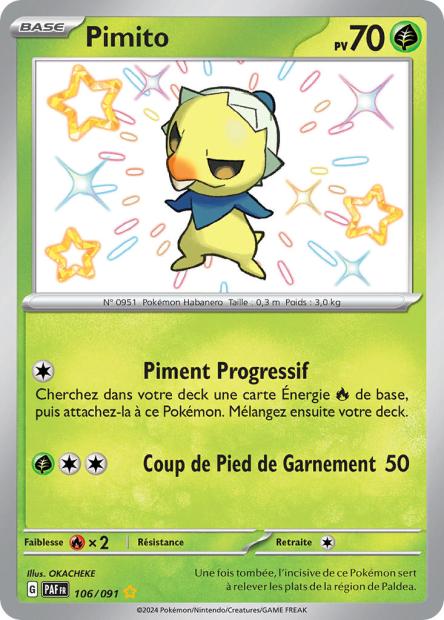 Carte Pokémon Pimito  106/91 Destinées de paldea