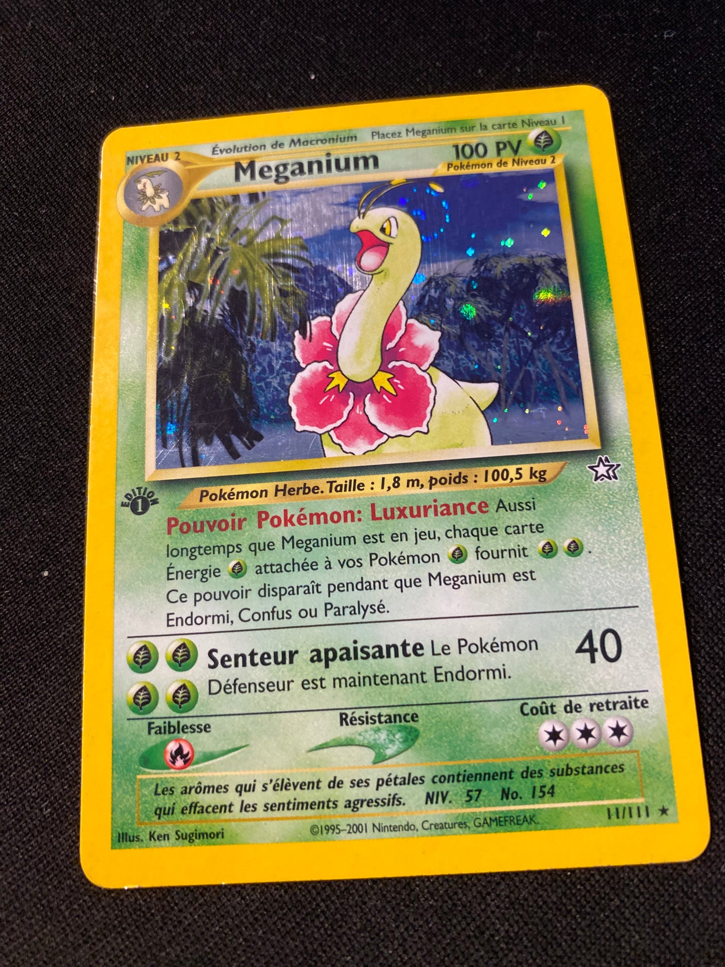 Carte Pokémon Meganium ED1 11/111 Néo genesis