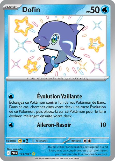 Carte Pokémon Dofin 123/91 Destinées de paldea