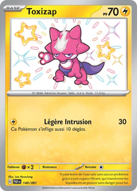 Carte Pokémon Toxizap 140/91 Destinées de paldea