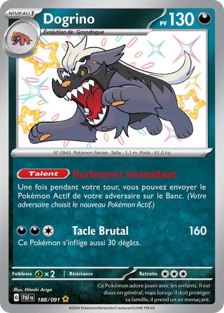 Carte Pokémon Dogrino  188/91 Destinées de paldea