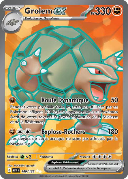 Carte pokémon Grolem Ex FA 189/165 151