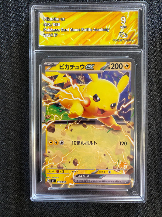 Carte Pokémon Pikachu ex 018/066 Game battle academy Collect aura 9 Jap