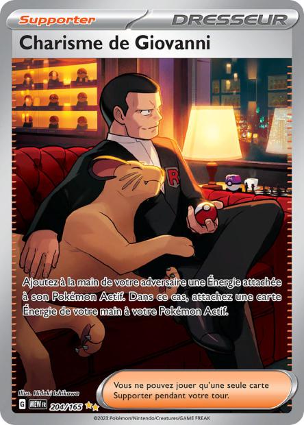 Carte pokémon Charisme de Giovanni 204/165 151