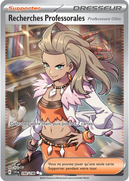 Carte pokémon Recherches Professorales Professeure Olim 240/198 Écarlate et Violet