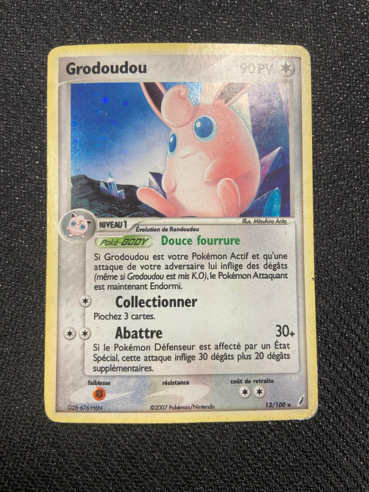 Carte Pokémon Grodoudou 13/100 gardiens de cristal