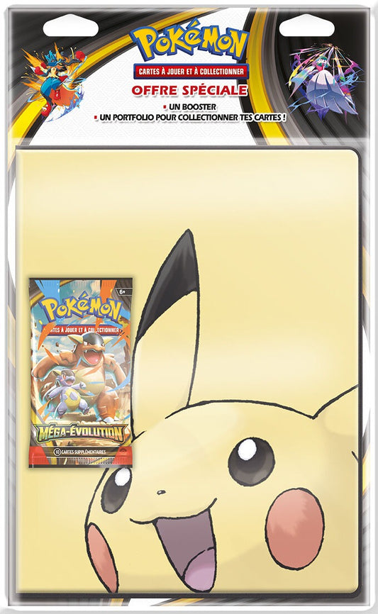 Classeur Pokémon + Booster ME01 - Pikachu