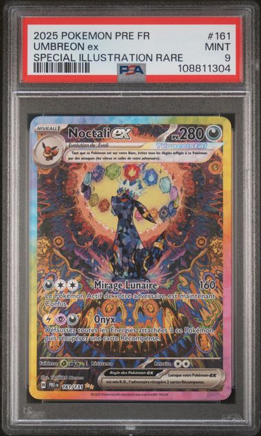 Carte Pokémon Noctali ex évolution prismatique 161/131 PSA 10