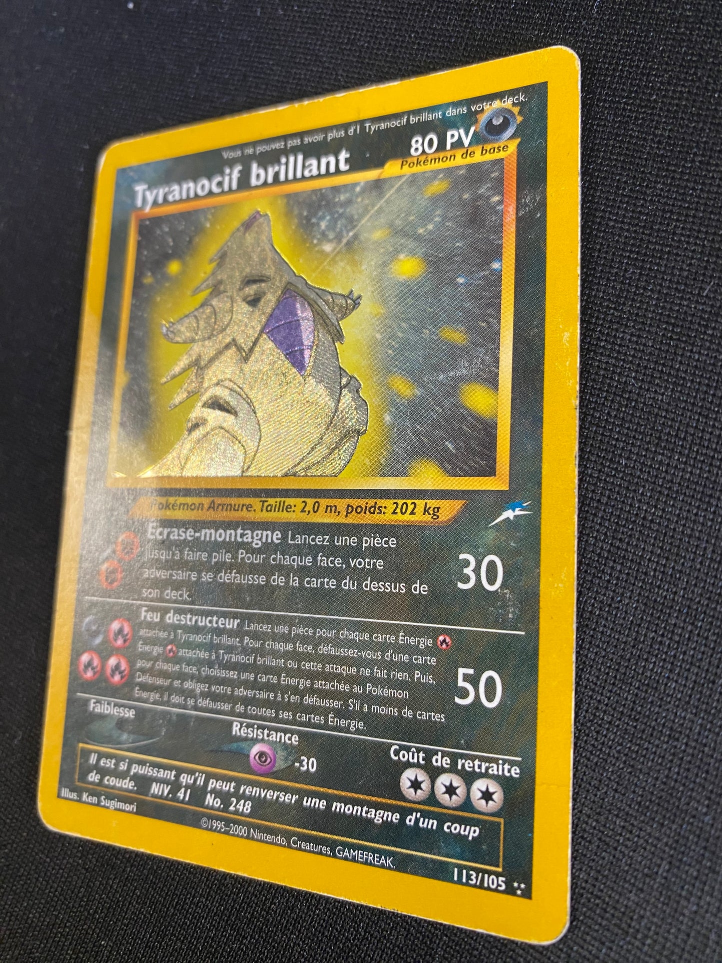Carte Pokémon Tyranocif Brillant 113/105 Néo destiny