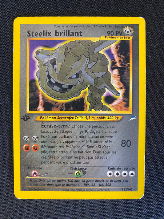 Carte Pokémon Steelix Brillant ED1 112/105 Néo destiny