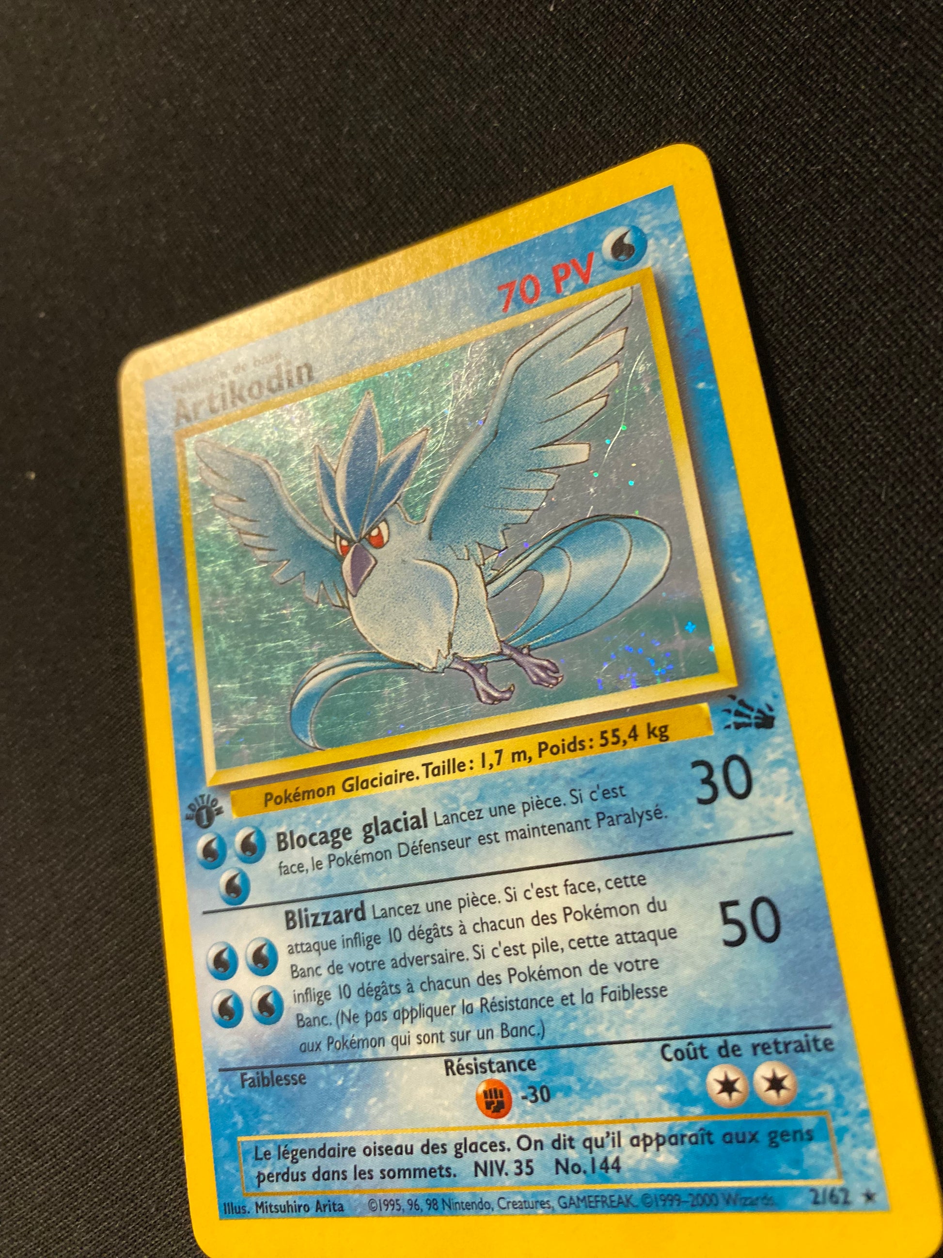 Carte Pokémon Artikodin ED1 2/62 Fossile