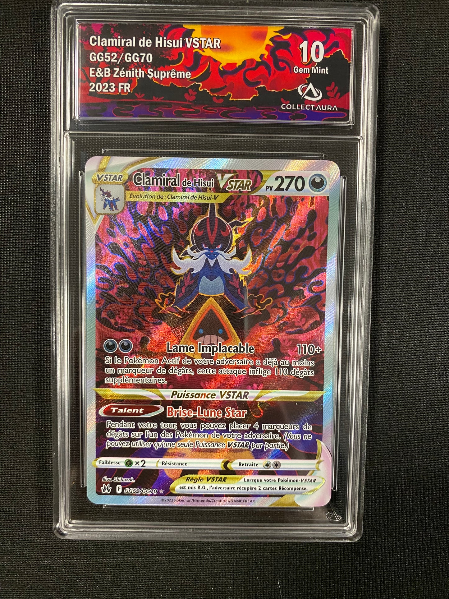 Carte Pokémon Clamiral de Hisui Vstar GG52/GG70 Zénith suprême Collect Aura 10
