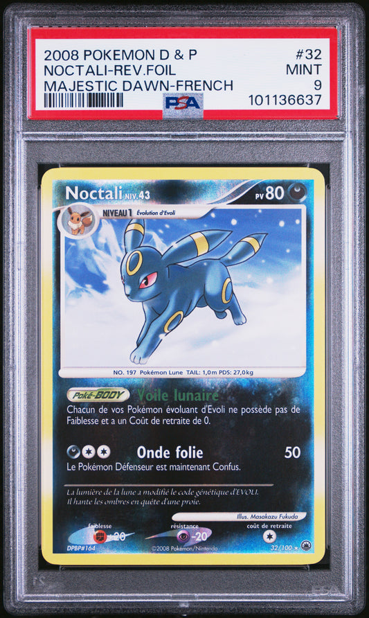 Carte Pokémon Noctali Reverse 32/100 Aube majestueuse PSA9