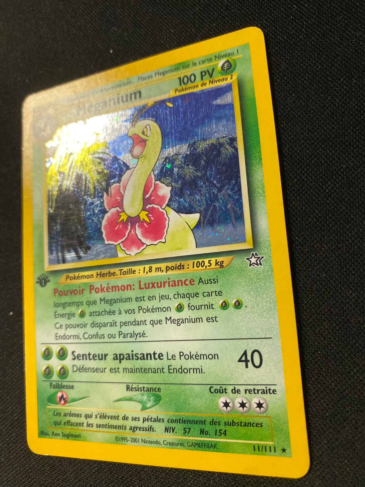 Carte Pokémon Meganium ED1 11/111 Néo genesis