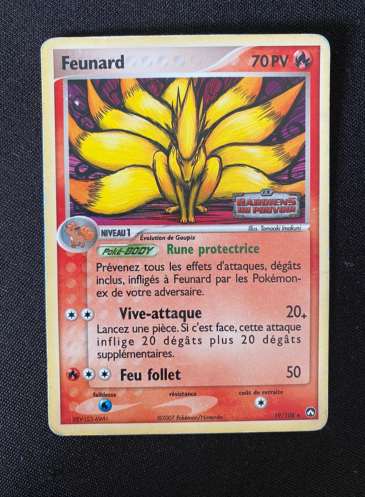Carte Pokémon DRACAUFEU 6/108 Reverse Holo - Set Gardiens Du Pouvoir - Français - État Très Abîmé (Heavily Played)