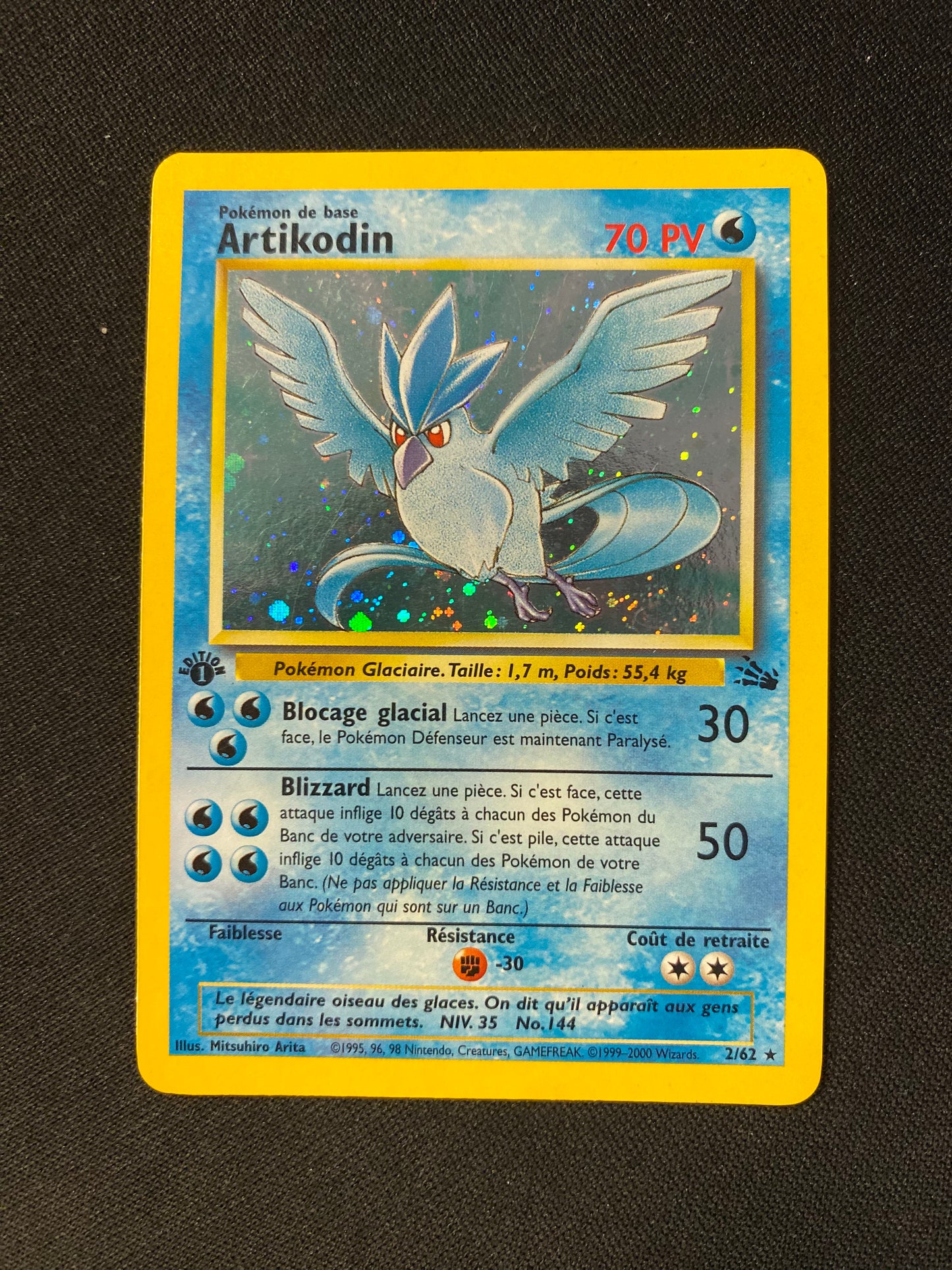 Carte Pokémon Artikodin ED1 2/62 Fossile