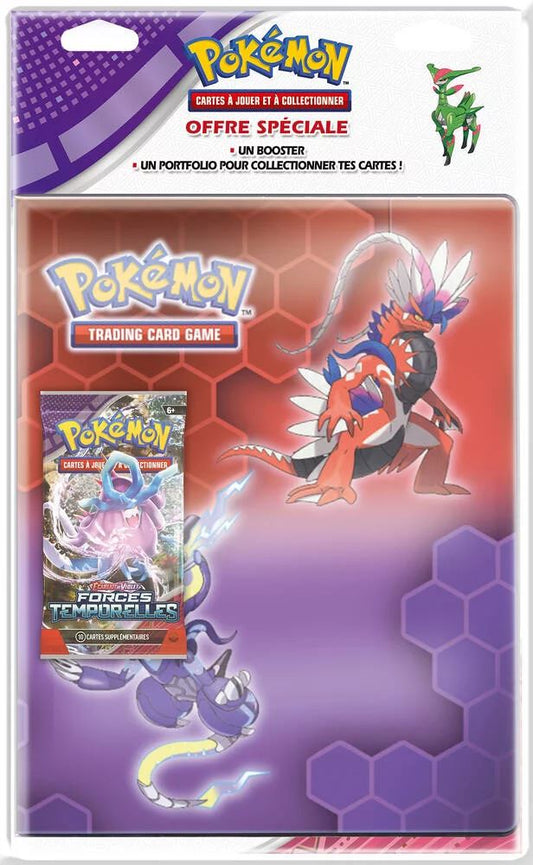Classeur Portfolio Koraidon et Miraidon + 1 Booster EV05 Force temporelle