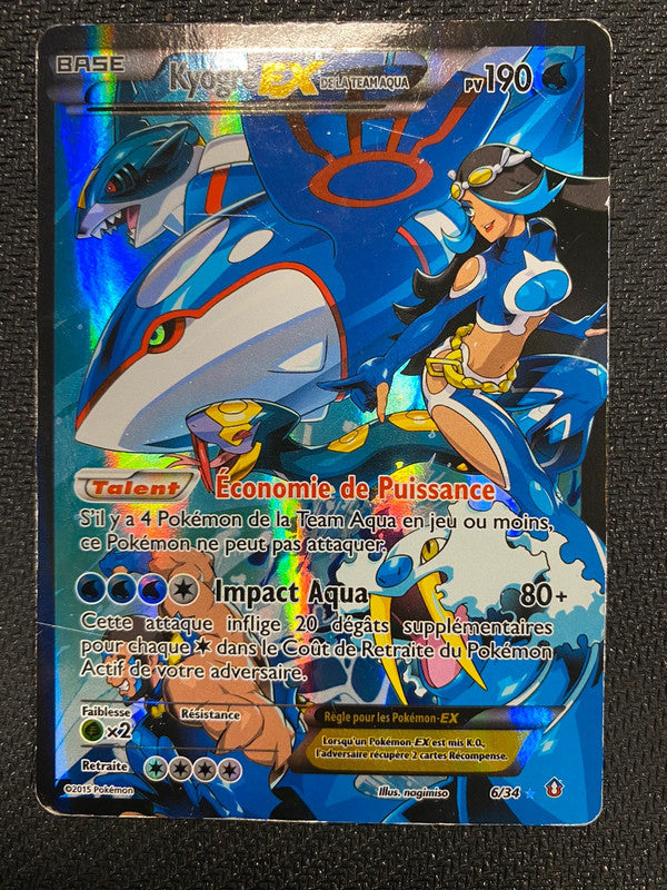 Carte Pokémon Kyogre ex de la team aqua 6/34 Double danger - VegaStore