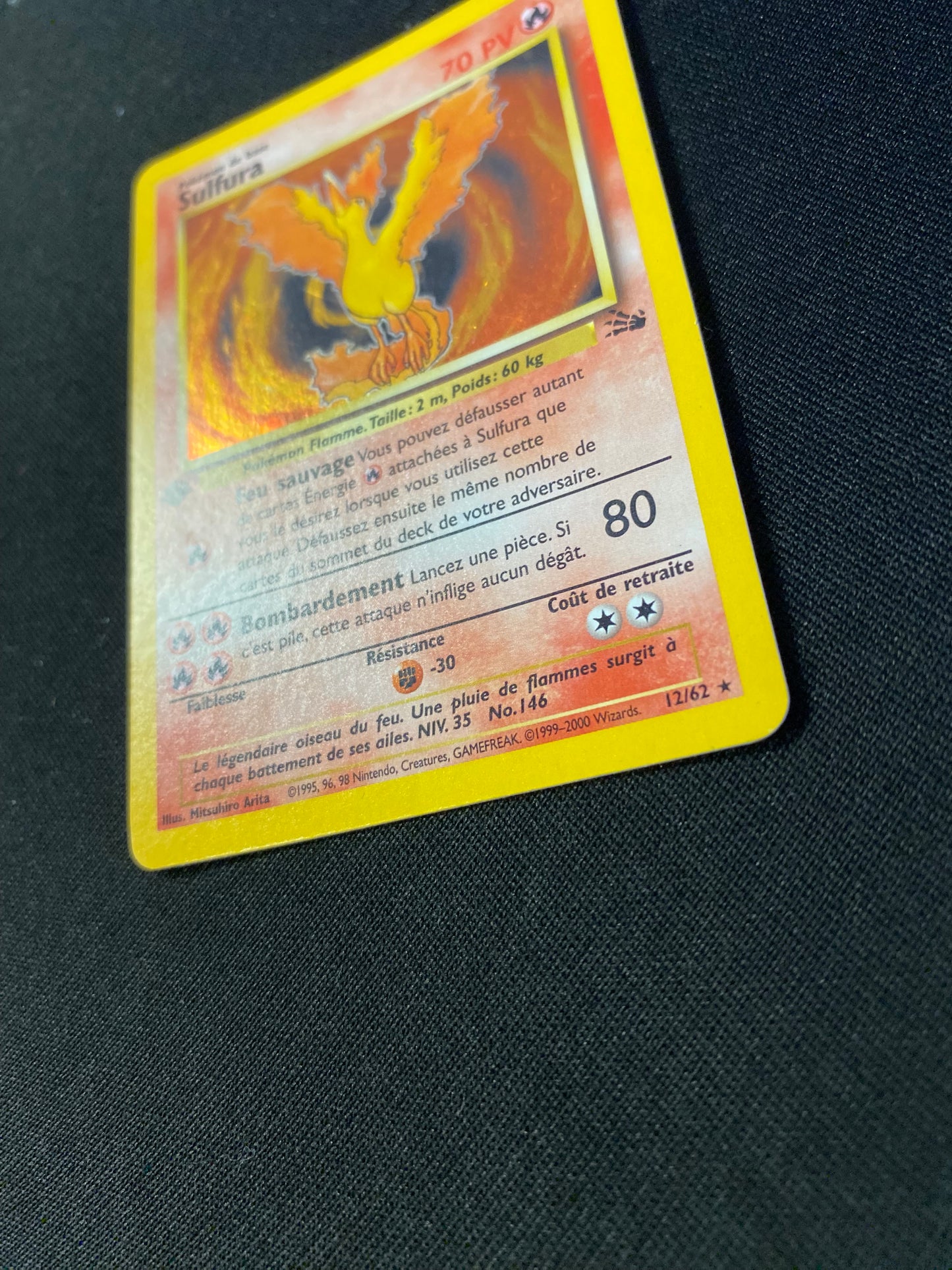 Carte Pokémon Sulfura ED1 12/62 Fossile