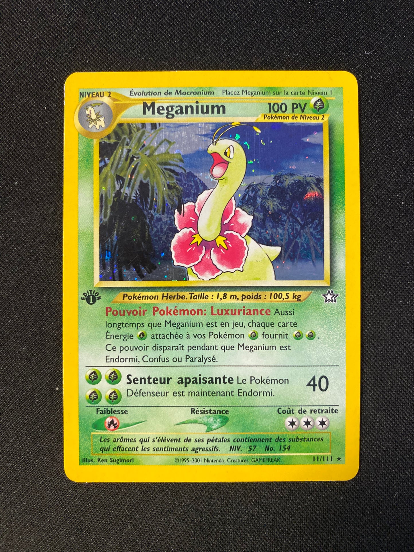 Carte Pokémon Meganium ED1 11/111 Néo genesis