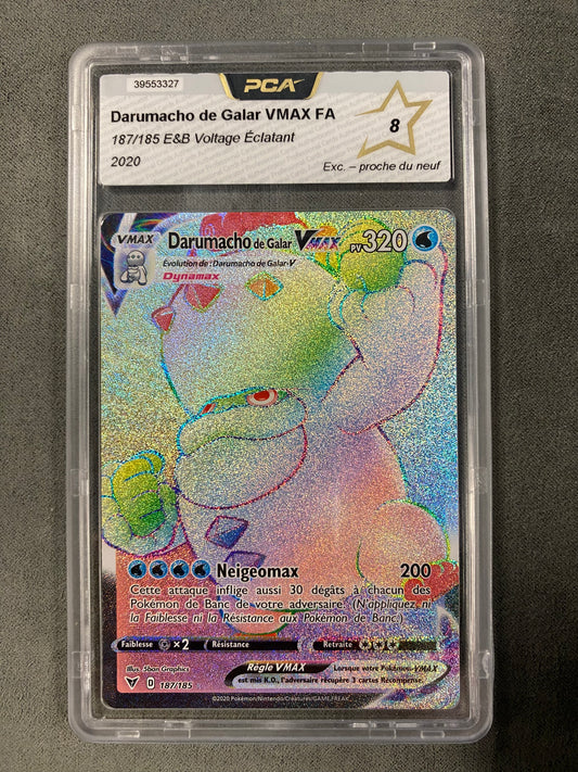 Carte Pokémon Darumacho de Galar Vmax Rainbow 187/185 Voltage éclatant PCA 8