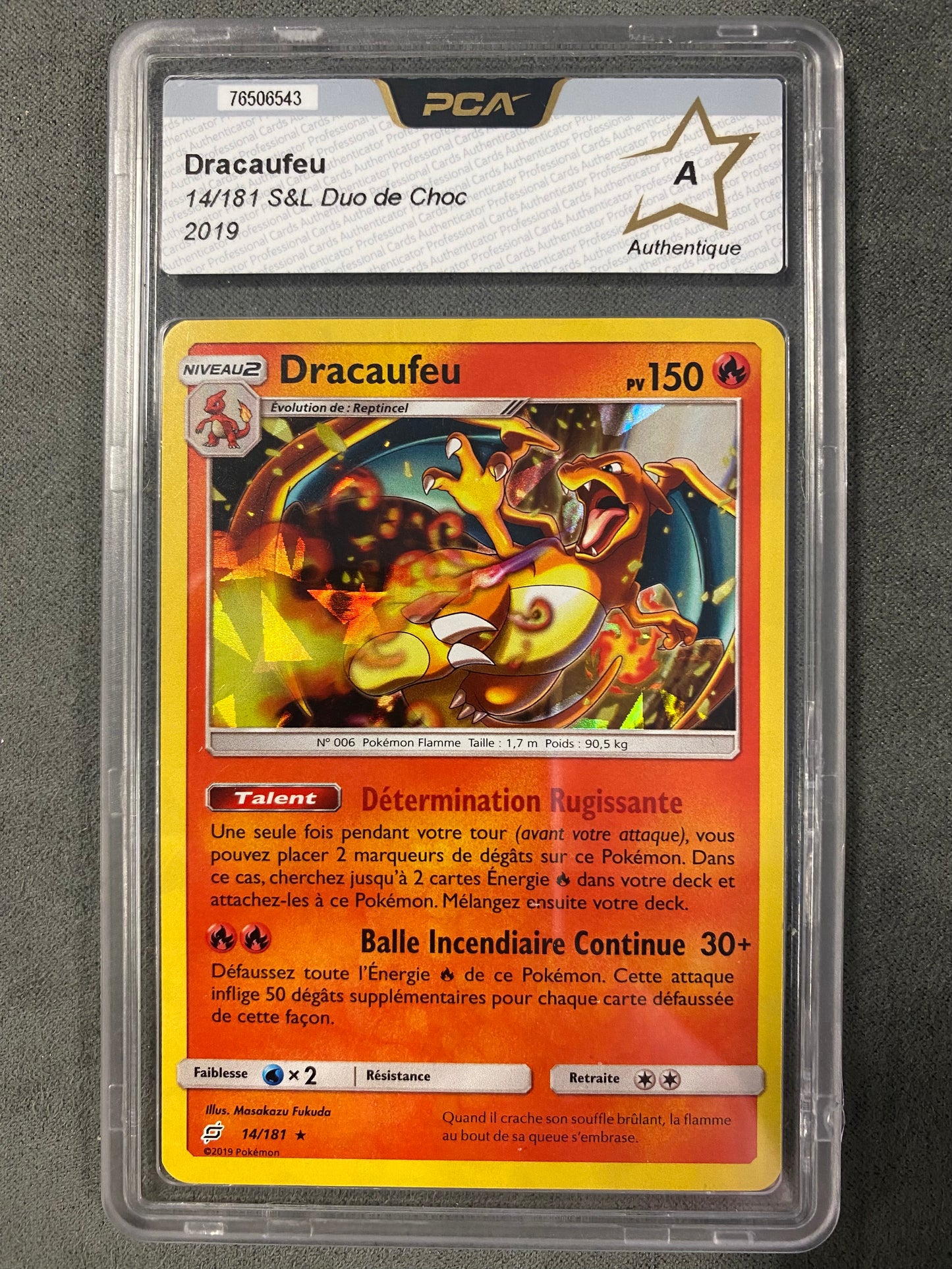 Carte Pokémon Dracaufeu Holo mosaïque 14/181 SL Duo de choc  PCA A