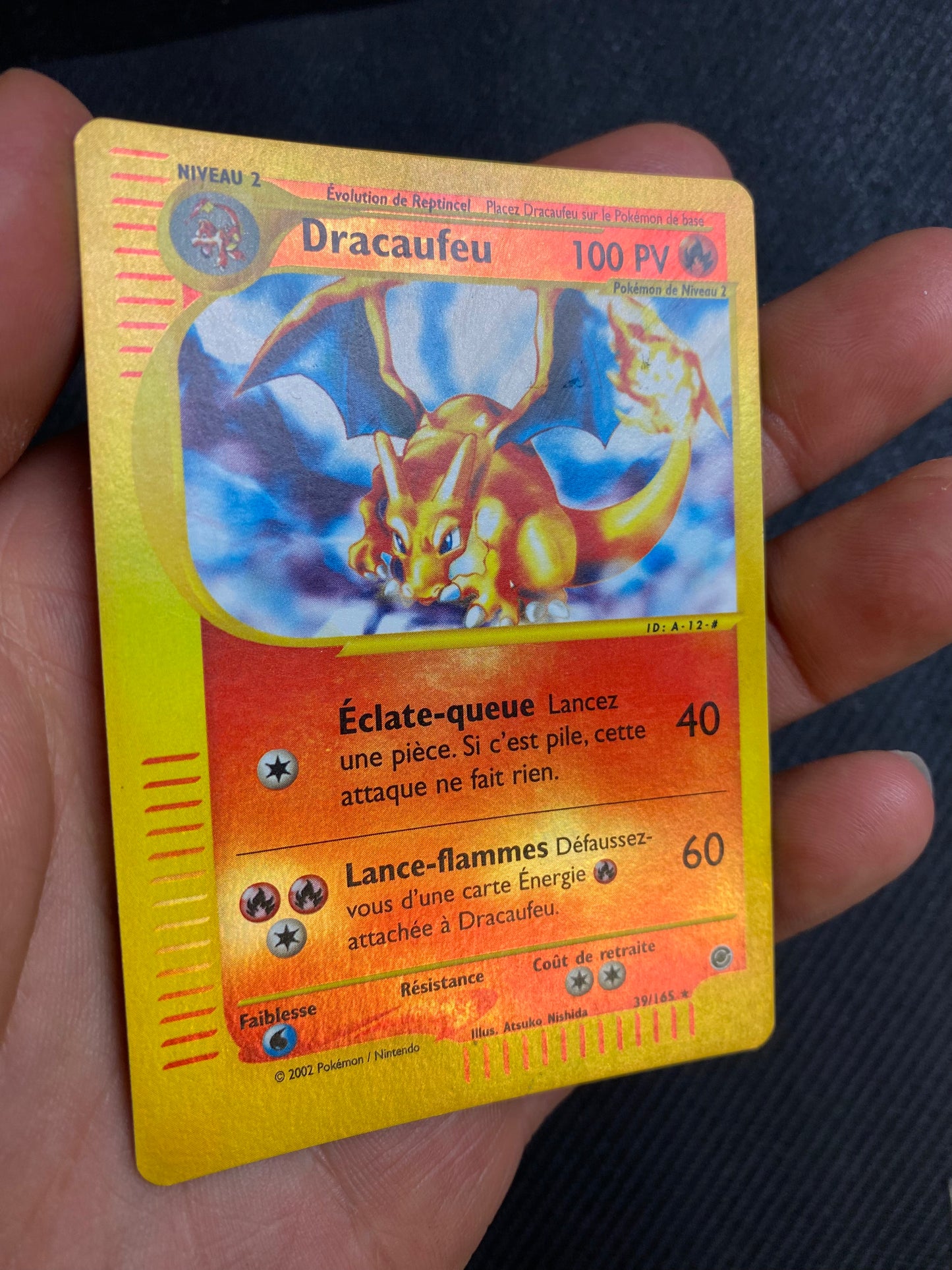 Carte pokémon Dracaufeu rare reverse 39/165 Expedition