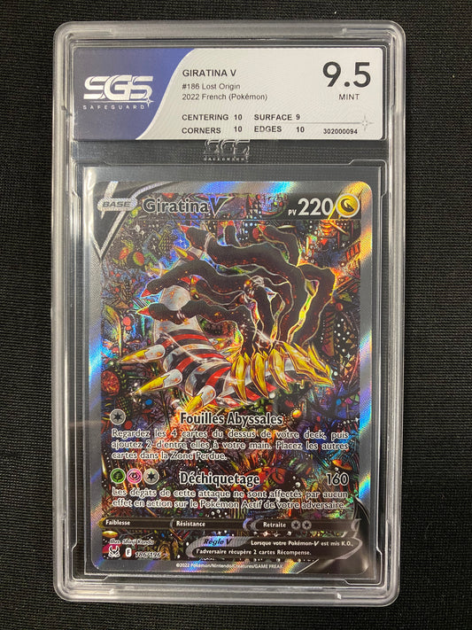 Carte Pokémon Giratina V ALT 186/196 Origine perdue  SGS 9.5