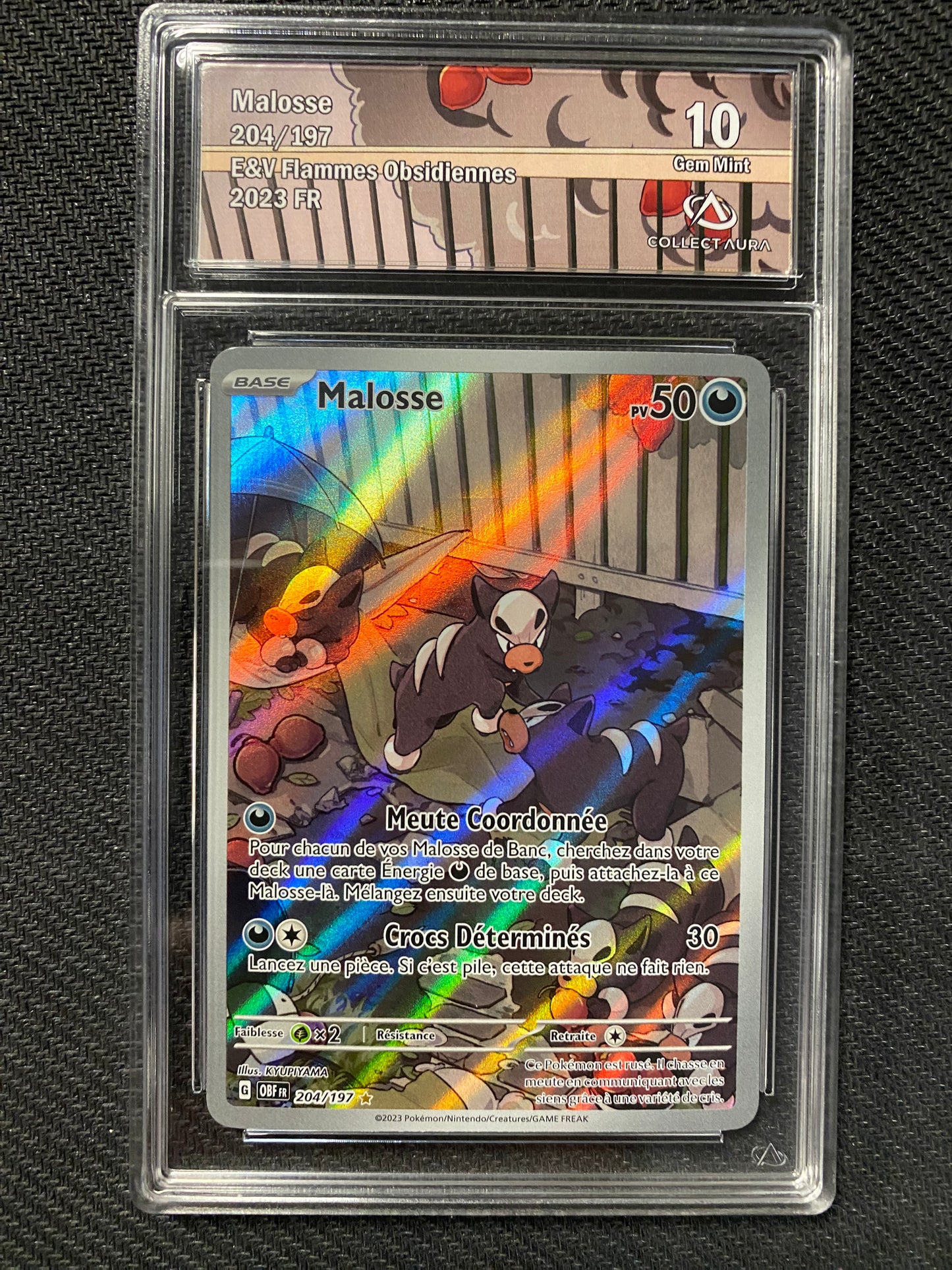 Carte Pokémon Malosse 204/197 Flammes Obsidiennes Collect Aura 10