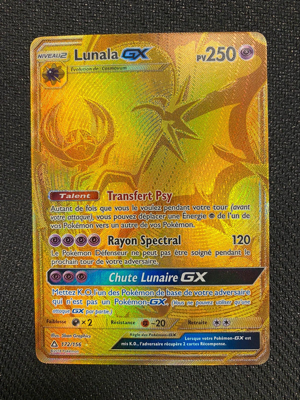 pokemon lunala gold card Carte Pokémon Lunala GX Gold 172/156 Ultra Prisme