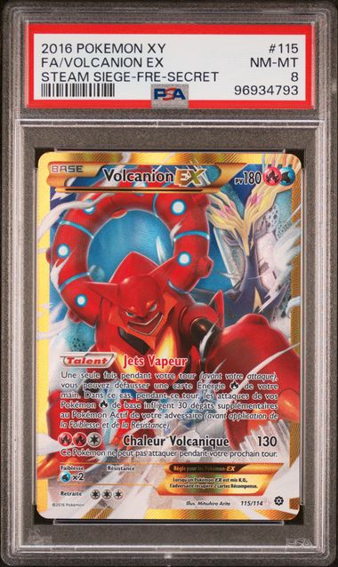 Carte Pokémon Volcanion EX Offensive vapeur 115/114 PSA8