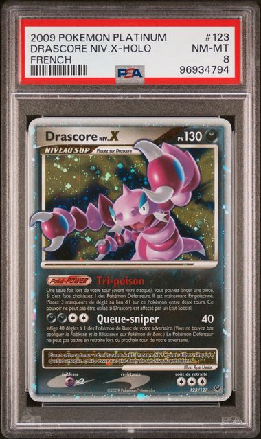 Carte Pokémon Drascore N.X Platine 123/127 PSA8