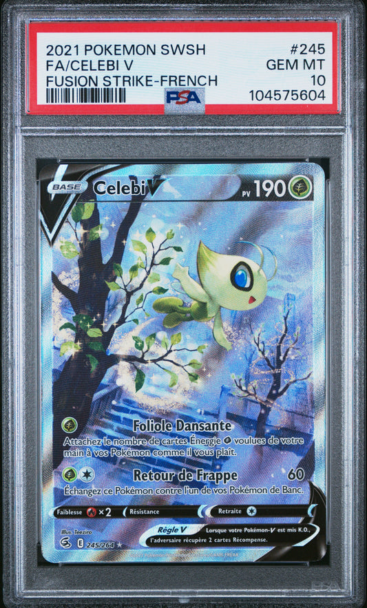 Carte Pokémon Celebi V 245/264 Poing de fusion PSA10