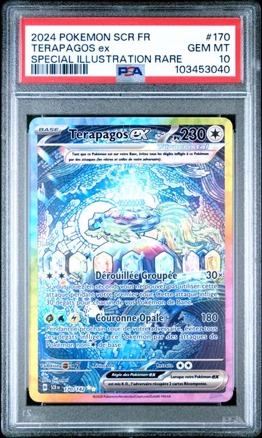 Carte Pokémon Terapagos ex couronne stellaire 170/142 PSA 10
