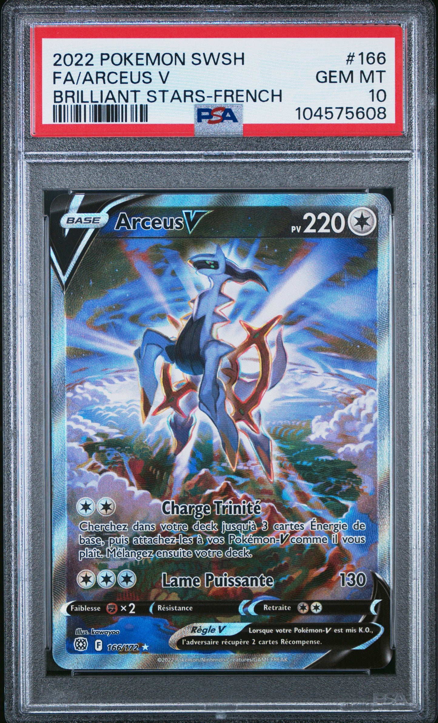 Carte Pokémon Arceus V 166/172 Star Etincelantes PSA10